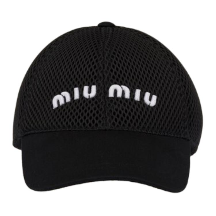 

MIU MIU Тканевая бейсболка унисекс черная, Black