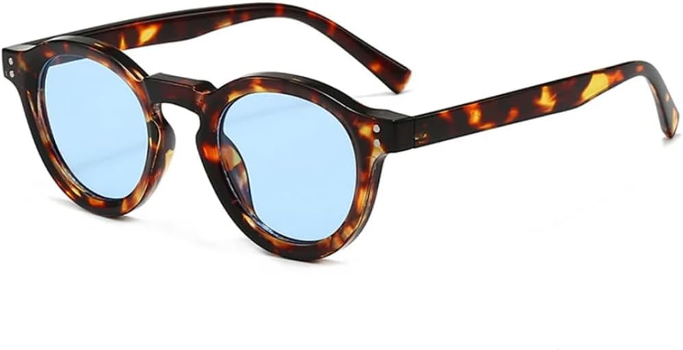 

Солнцезащитные очки с защитой UV400 | Маленькие круглые линзы с леопардовым принтом синего цвета | для женщин и мужчин, для занятий спортом на открытом воздухе и вождения DSVIGF, Leopard Blue