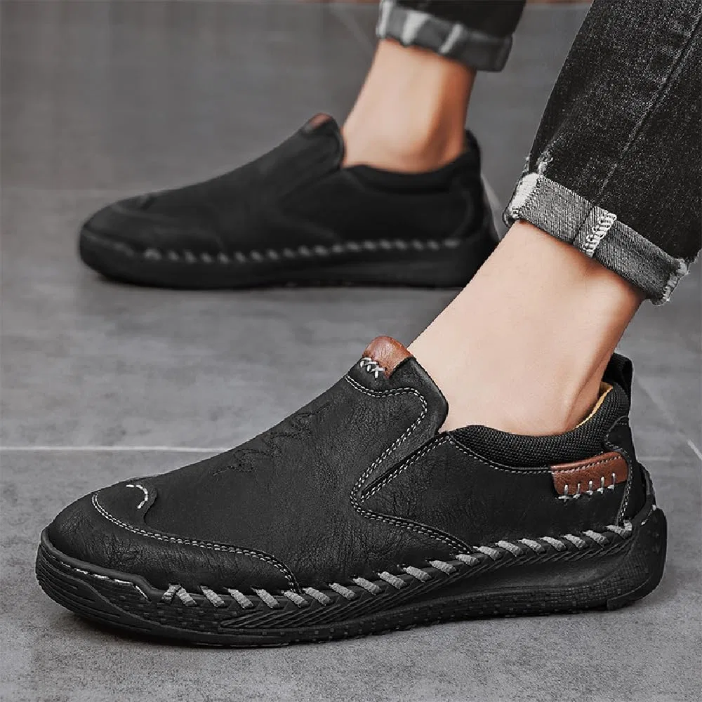 Лоферы кожаные легкие, Men's, Black Asifn — фото 3