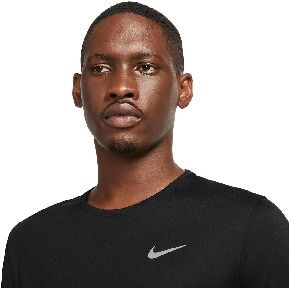 Мужская беговая футболка с длинным рукавом Nike Dri-FIT Miler, Black — фото 3