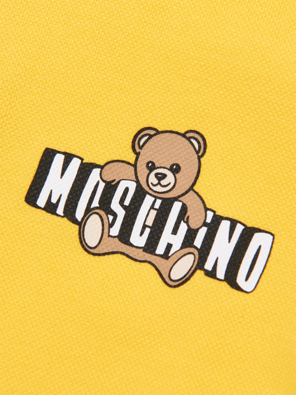 Поло с логотипом и застежкой на пуговицах Moschino Kids, желтый — фото 4