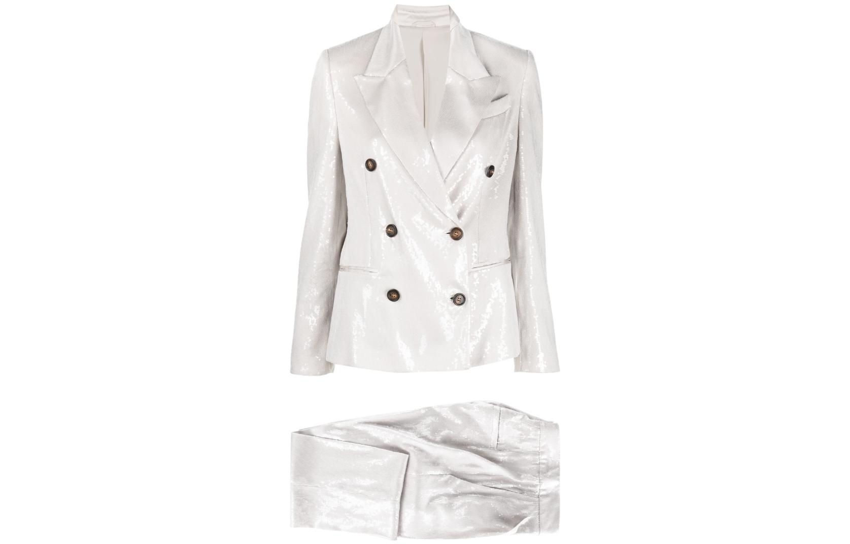 

Brunello Cucinelli Костюм Business Suits для женщин, серебристо-белый, Moderate