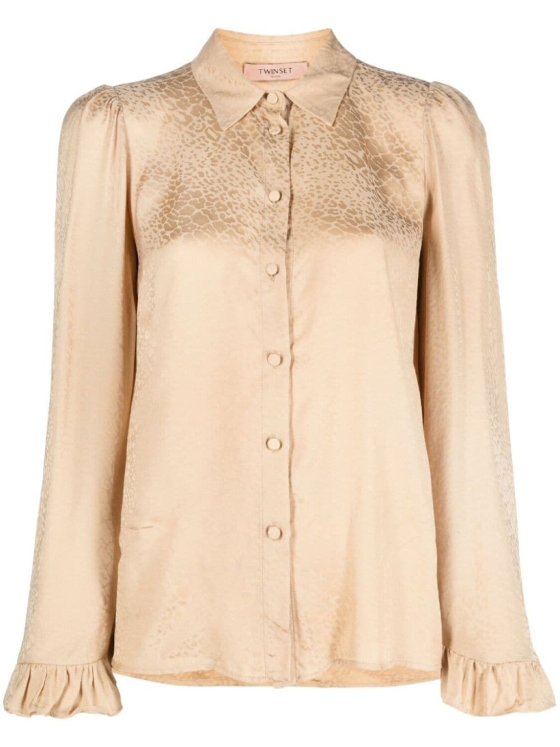 

TWINSET satin jacquard long-sleeve shirt, коричневый