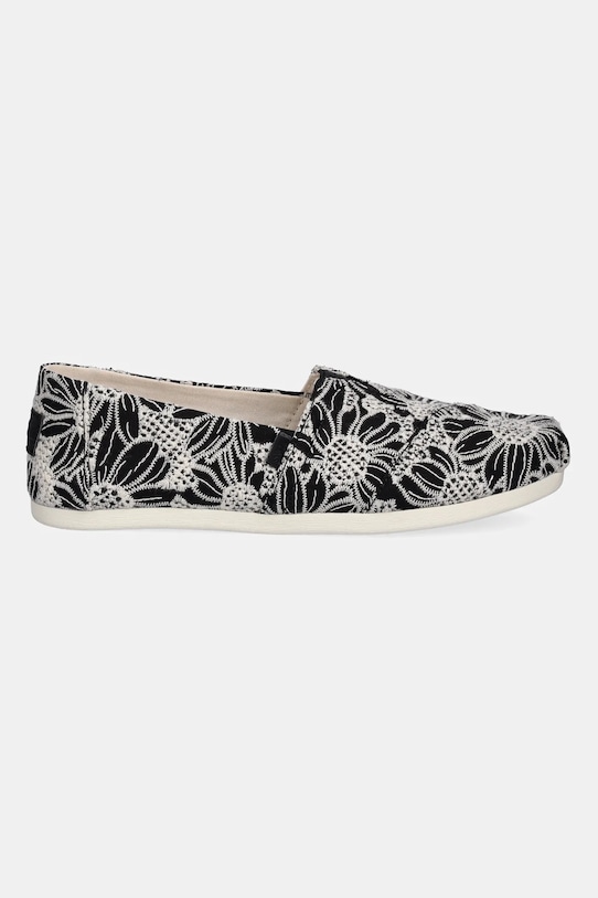 Оверсайз кеды с цветочным ажуром Toms, черный — фото 2