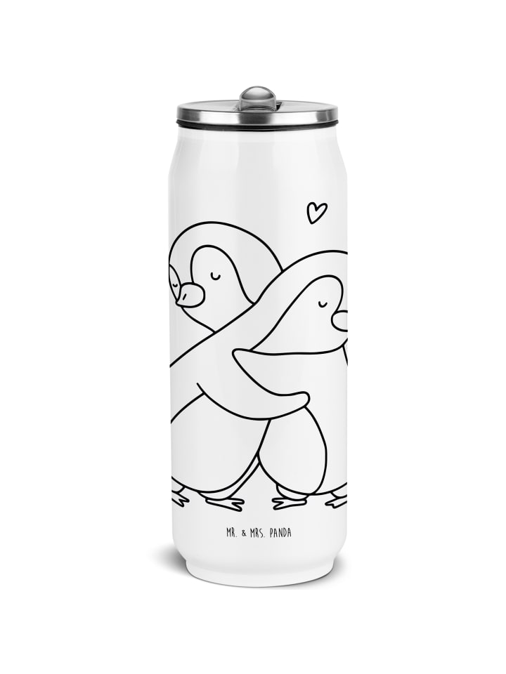

Mr. & Mrs. Panda Бутылка для напитков из нержавеющей стали с изображением пингвина, милая и приятная на ощупь... белого цвета