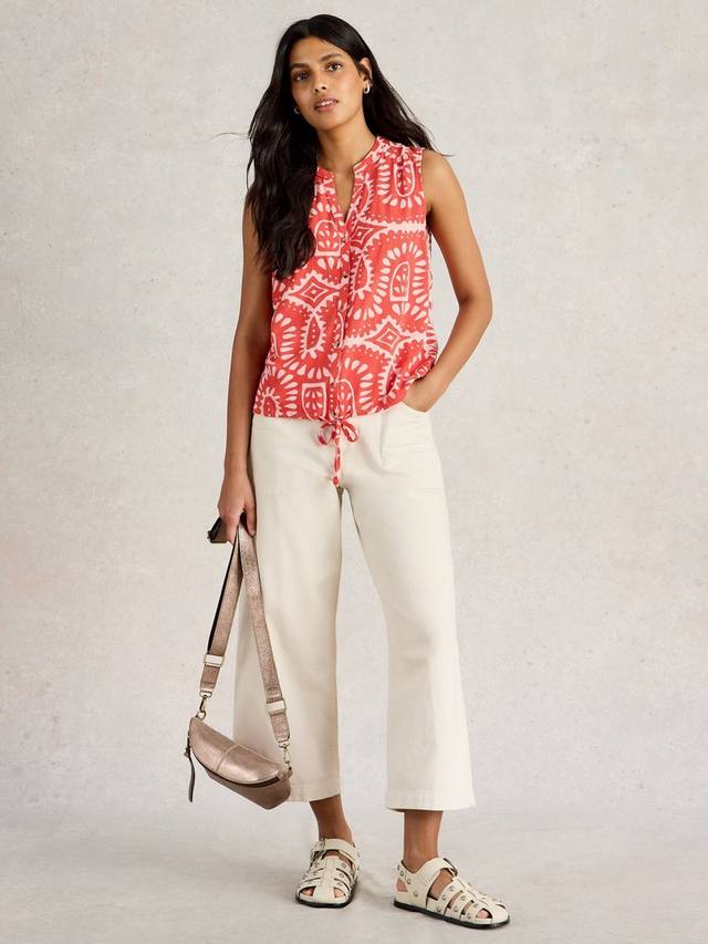 

Футболка Tulip из органического хлопка с абстрактным принтом White Stuff, Mid Orange