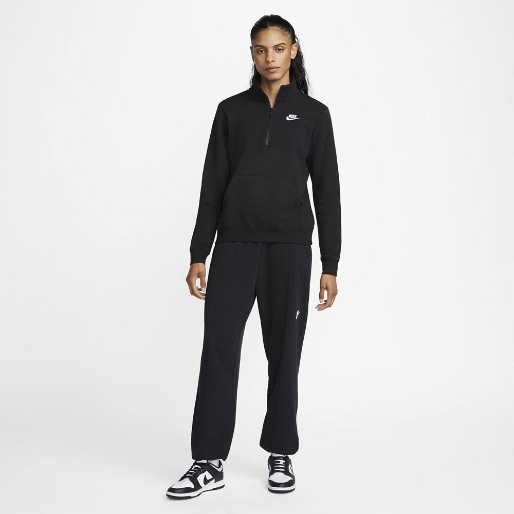 Женская флисовая толстовка с молнией без четверти Nike Sportswear Club, цвет Birch Heather — фото 3