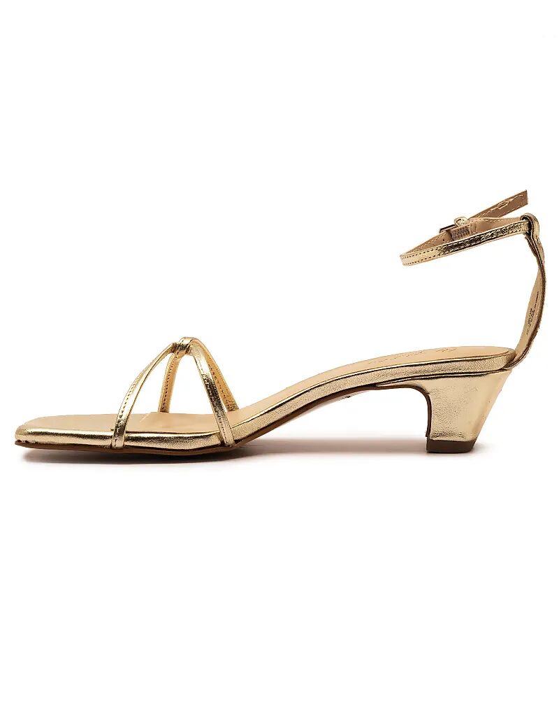 Босоножки Off The Hook 'Holborn' из кожи на низком каблуке золотистого цвета — фото 3