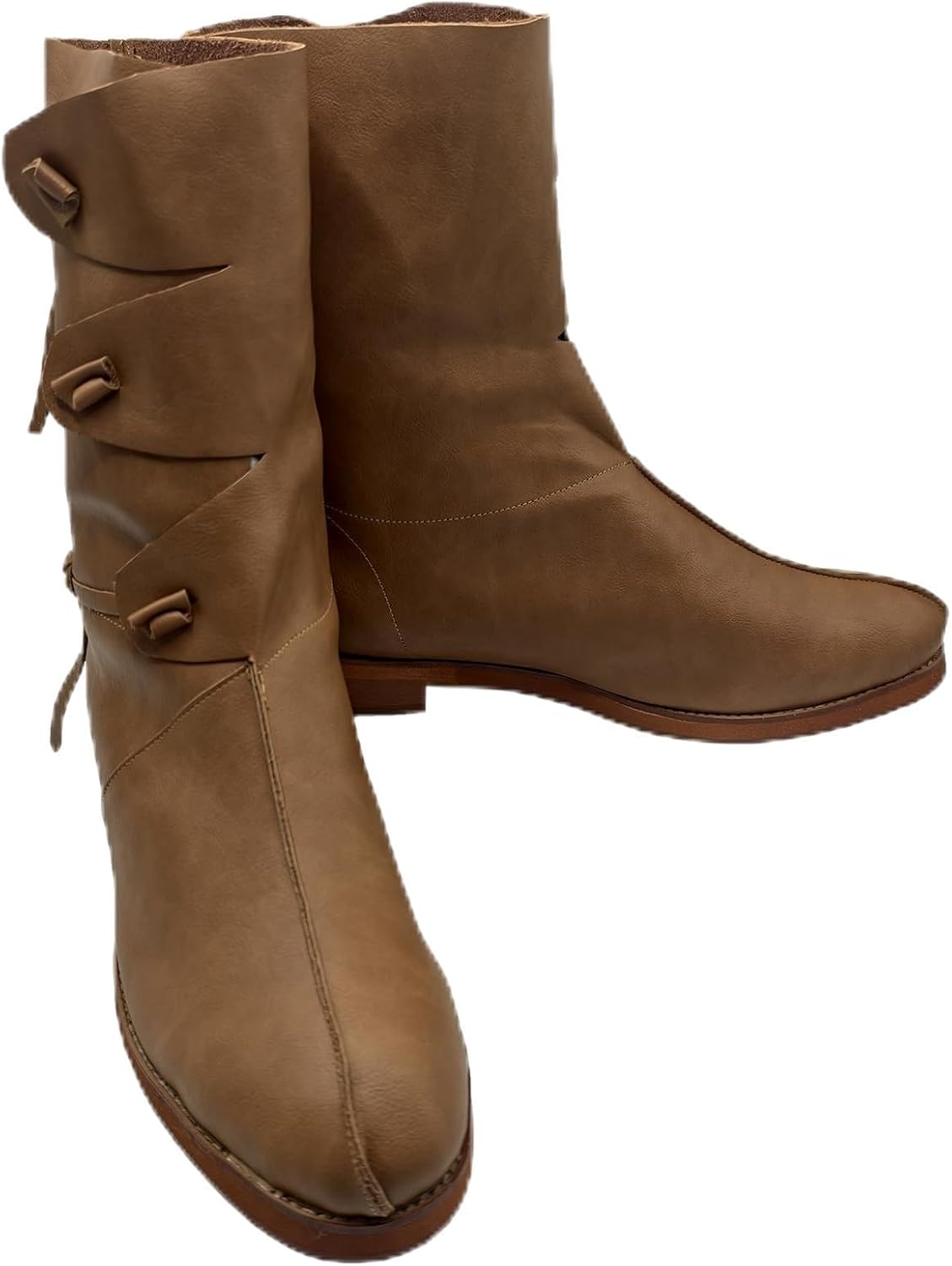 

Мужские ренессансные ботинки на шнуровке, средневековый косплей, западные пиратские, викингские, на Хэллоуин, плоские, на шнуровке Junqiako, коричневый