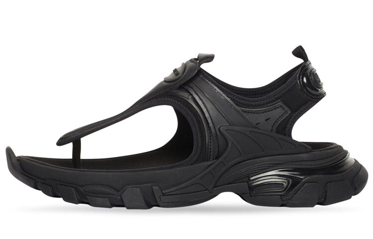 Сандалии пляжные Balenciaga Track Thong, черный