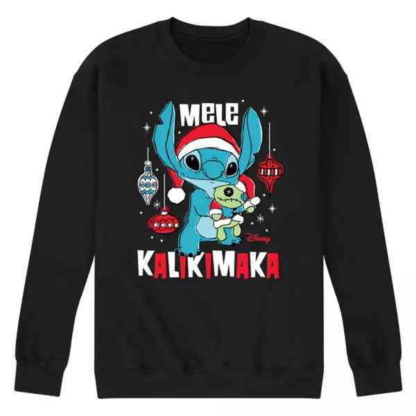 

Мужская флисовая толстовка Lilo & Stitch mele kalikmaka Disney, черный