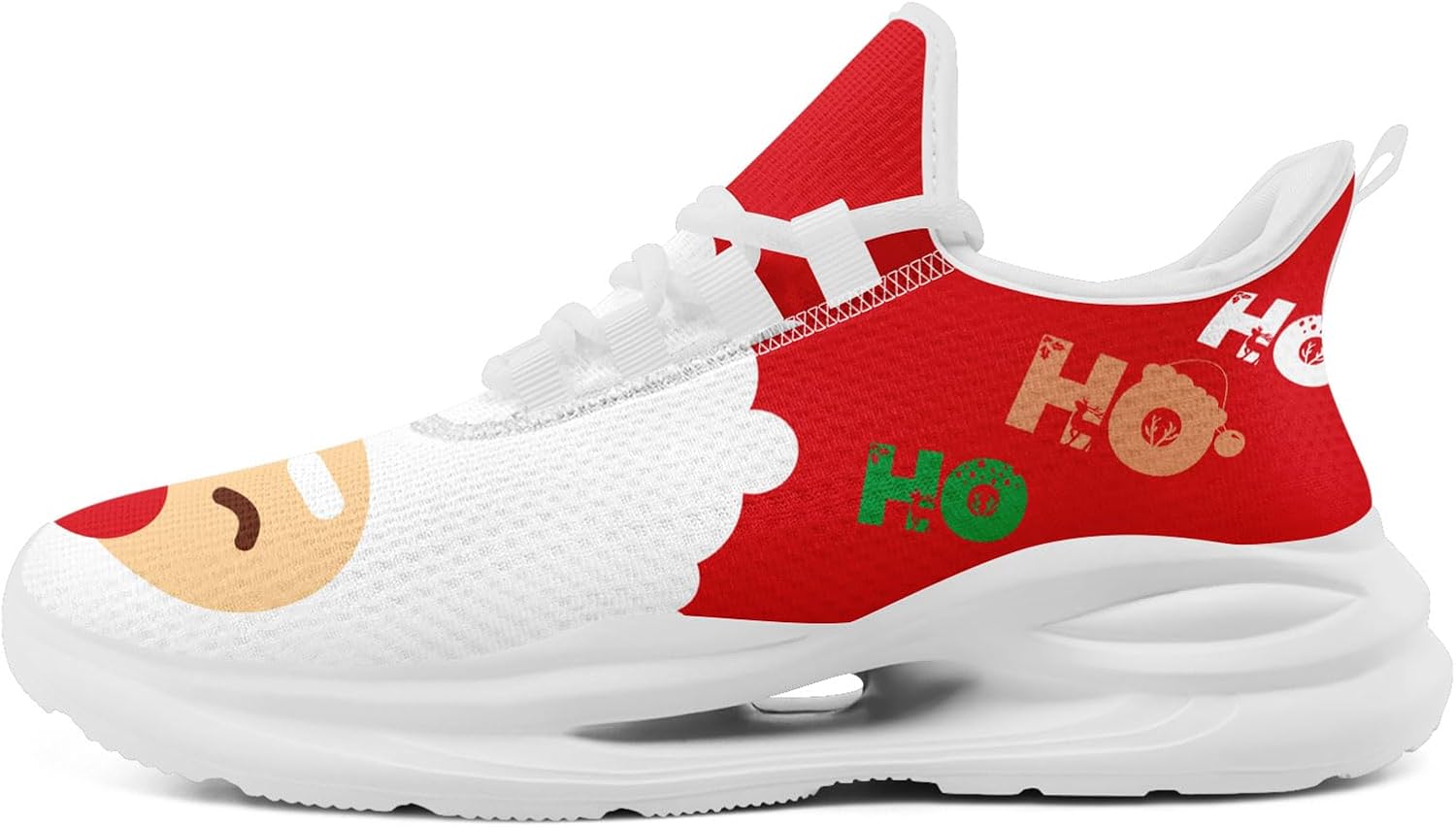 

Рождественские кроссовки для мужчин и женщин, легкие спортивные с сеткой, праздничная обувь для тренировок, зала и тенниса Onegam, белый/красный