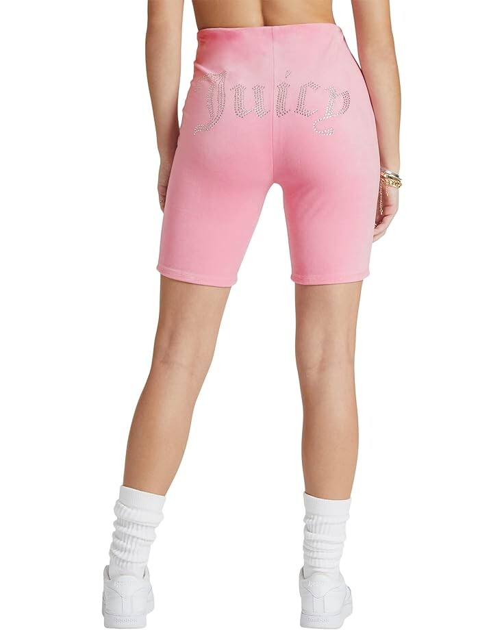 

Шорты Juicy Couture Biker Shorts with Bling, цвет Hot Hot