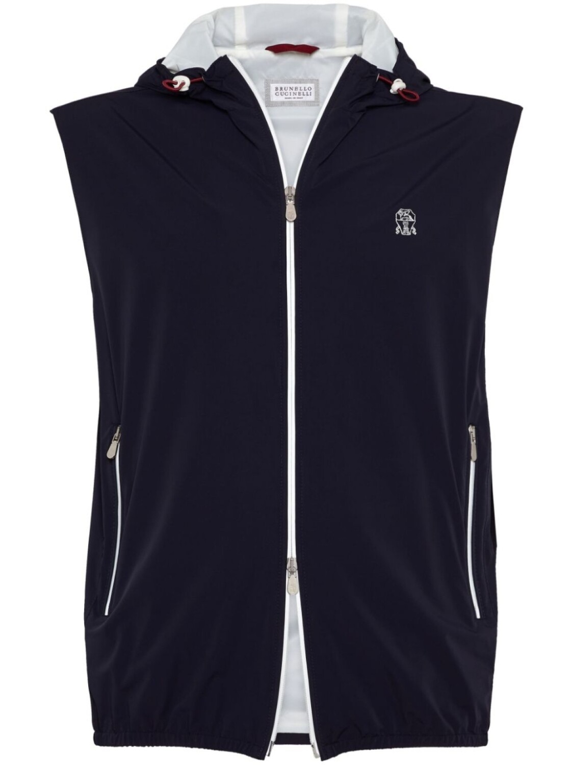 

Brunello Cucinelli жилет с капюшоном, синий