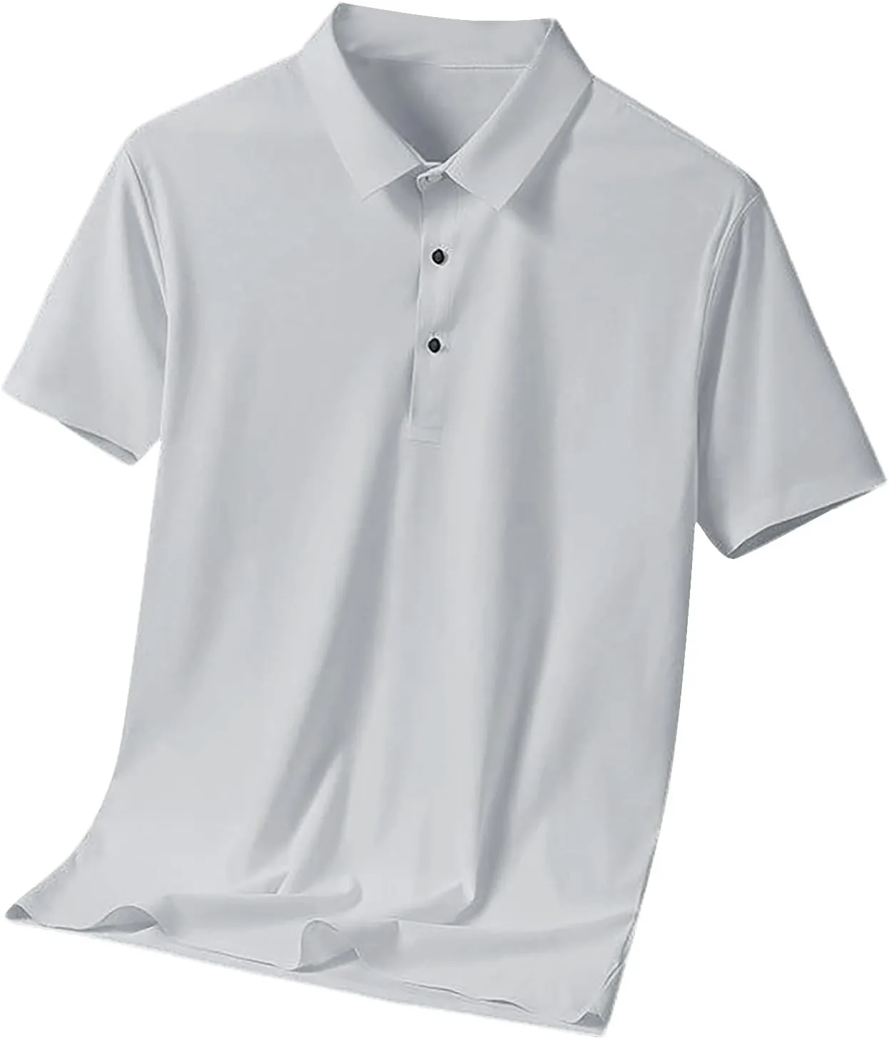 

Рубашка для мужчин Business Work Office, Lapel Button, Short Sleeve, Lightweight, Plus Size