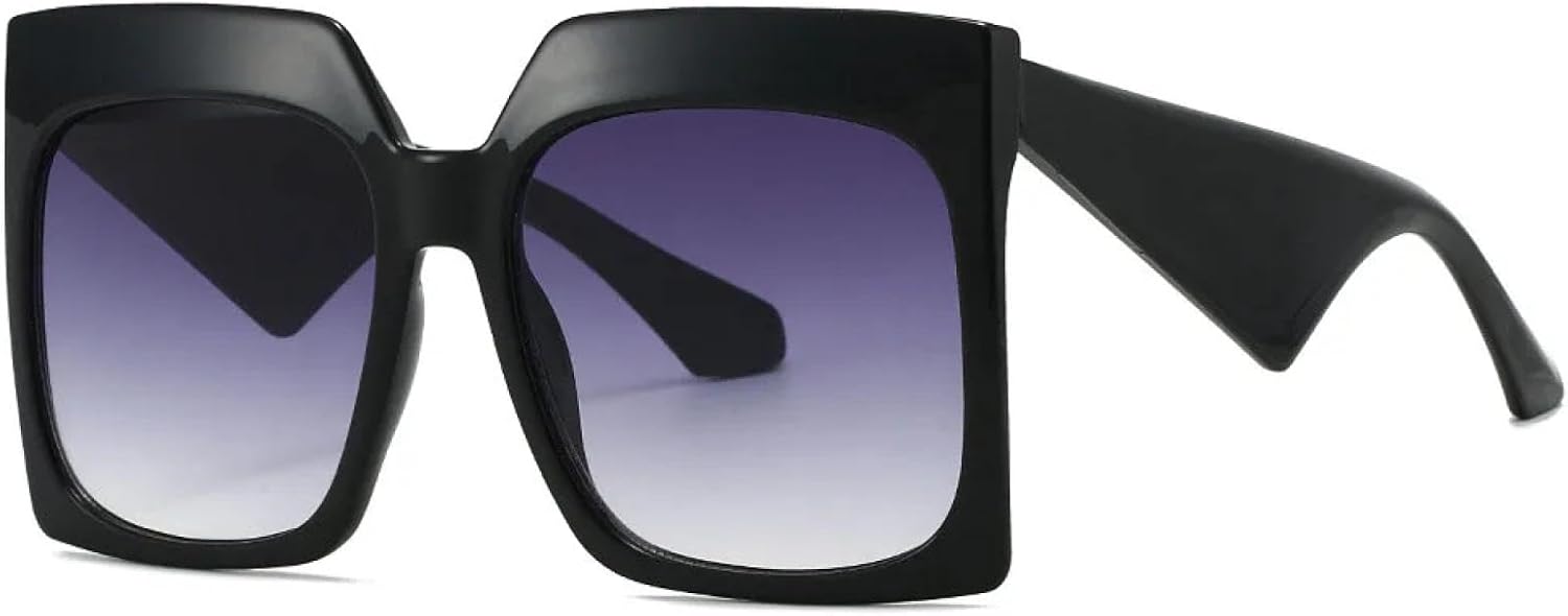 

Крупные солнцезащитные очки в большой оправе для женщин и мужчин, роскошные винтажные солнцезащитные очки в стиле панк с защитой от УФ-излучения UV400 TYUVIVO, Black Gray