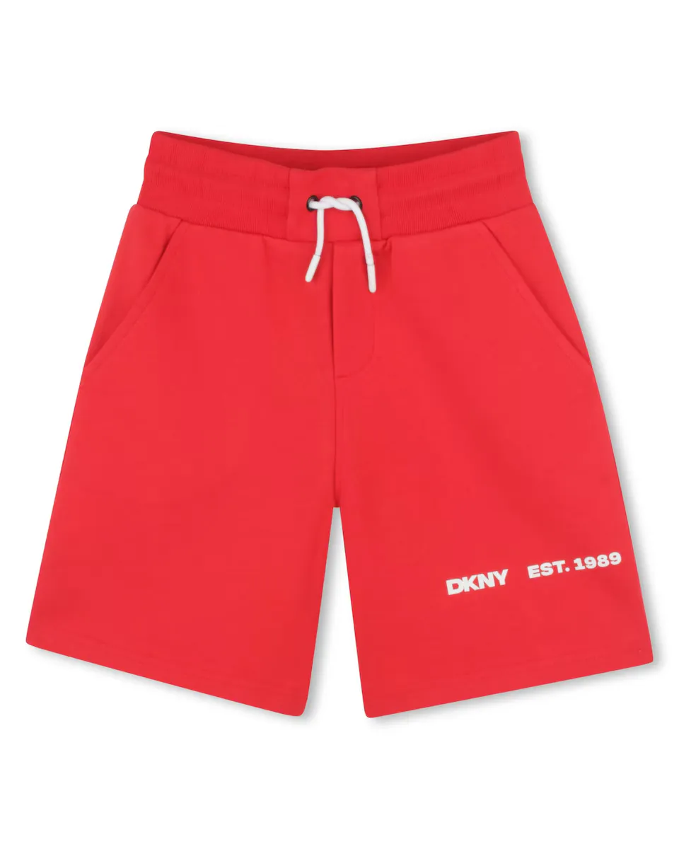

Детские хлопковые бермуды со шнурком для регулировки DKNY, красный
