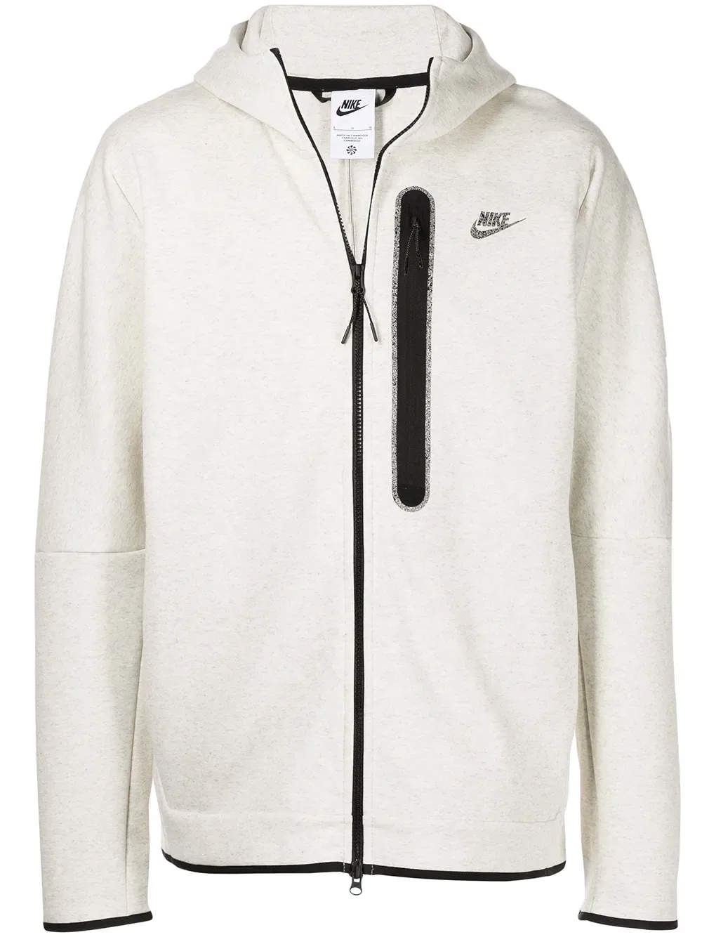 Толстовка с капюшоном на молнии из флиса Nsw Nike, белый