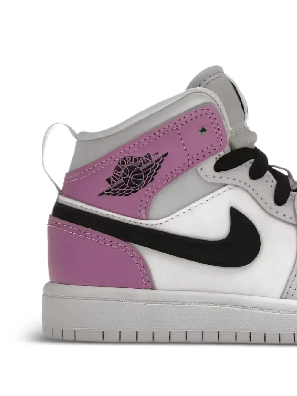 Кроссовки Air Jordan 1 Mid цвета «ледяной виноград» Jordan Kids, серый — фото 2