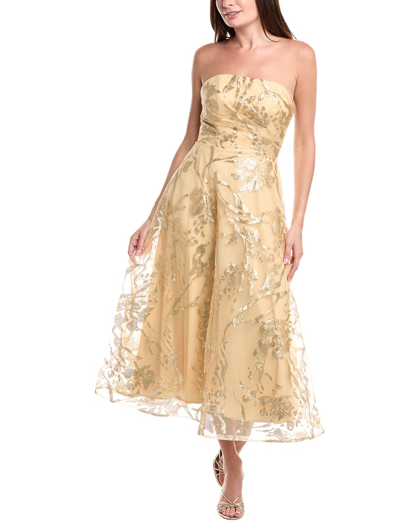 

Платье Rene Ruiz без бретелей с вышивкой длины миди, коричневый