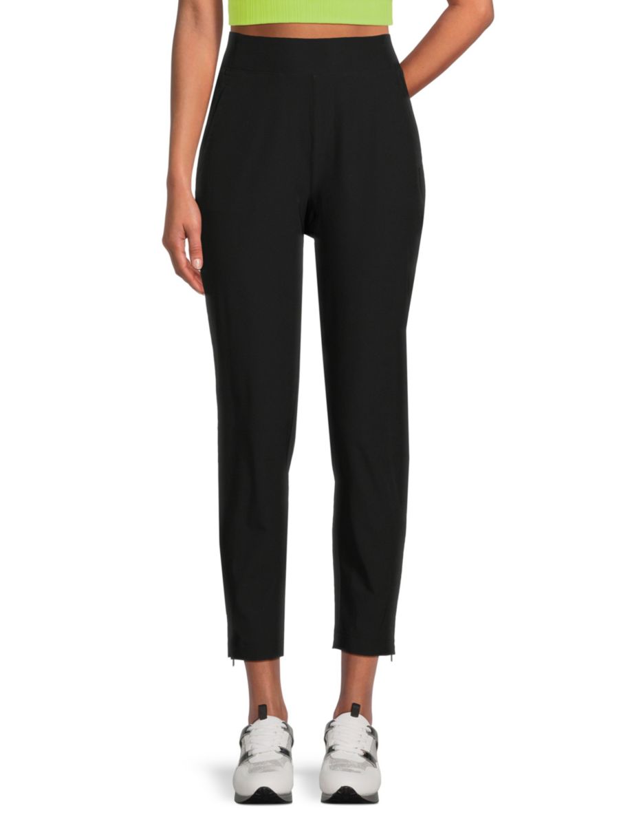 

Однотонные укороченные брюки Andrew Marc Sport, черный