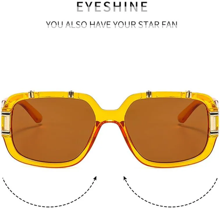 

Солнцезащитные очки в крупной оправе для мужчин и женщин, ретро-очки, металлические очки для вождения и езды, защита от ультрафиолета UV400 HCPIHF, Beige