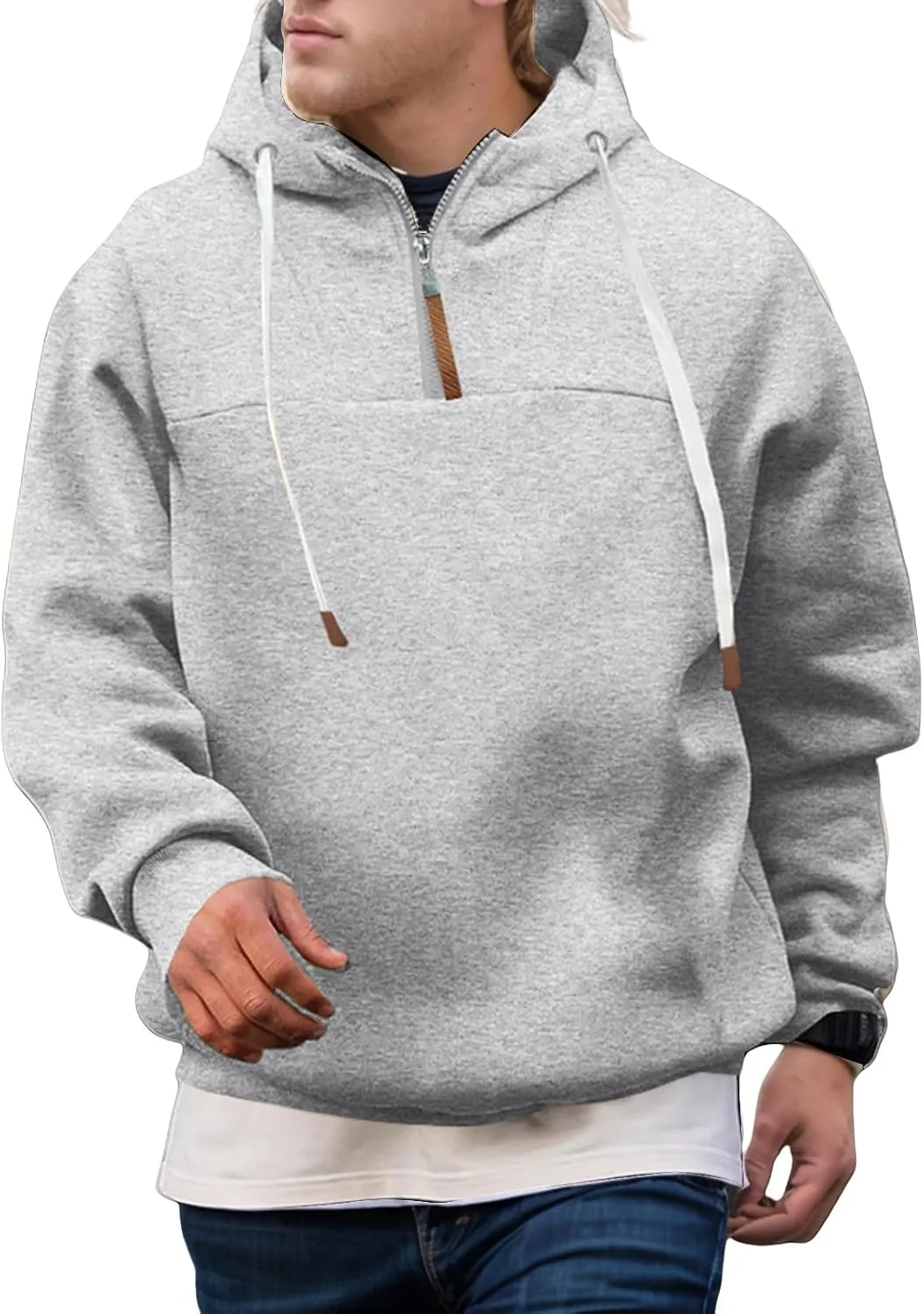 

Толстовка с молнией на четверть мужская Casual с кулиской YSERB