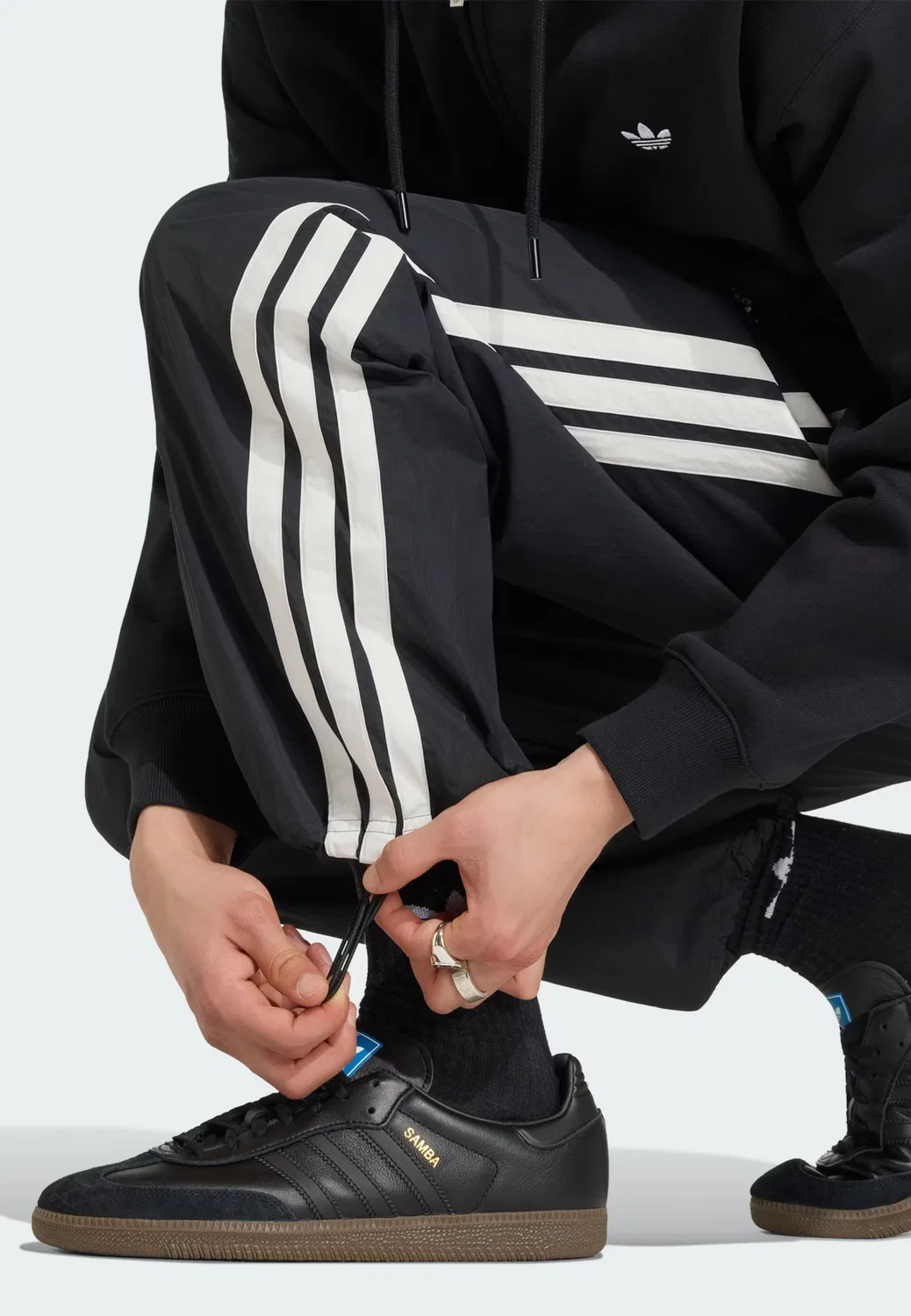 Брюки Adidas Originals свободного кроя Cutline черного цвета — фото 4