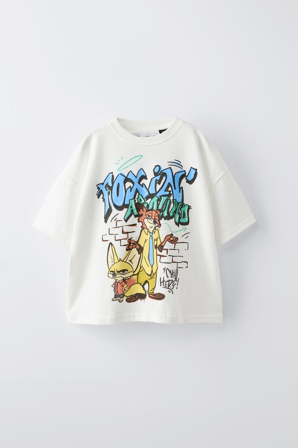 

Футболка с граффити «зоотрополис» disney ZARA, белый