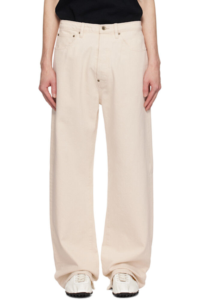 

Бежевые джинсы с пряжкой Maison Margiela
