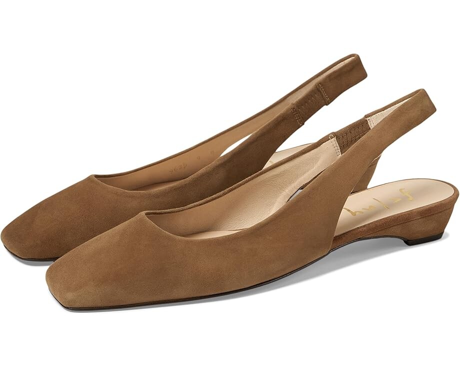 Туфли на плоской подошве French Sole Mischa, цвет Dark Camel Suede