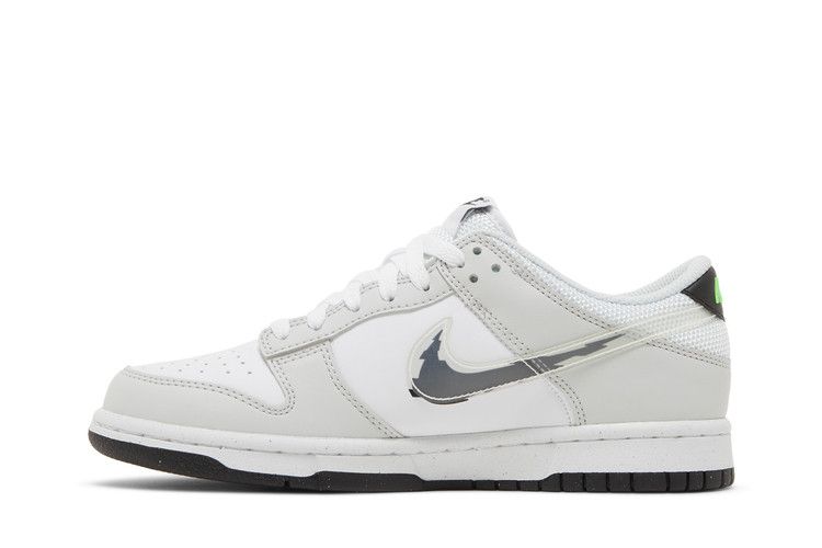 Кроссовки Nike Dunk Low GS 'Glitch Swoosh', белый — фото 4
