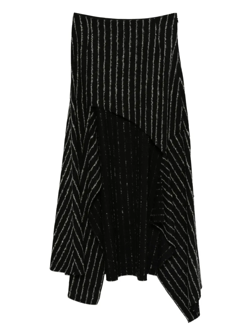 

Юбка асимметричного кроя в тонкую полоску Mugler, черный