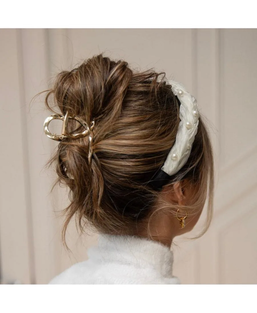 Большой витой металлический зажим - золотистый Headbands of Hope, золото — фото 2