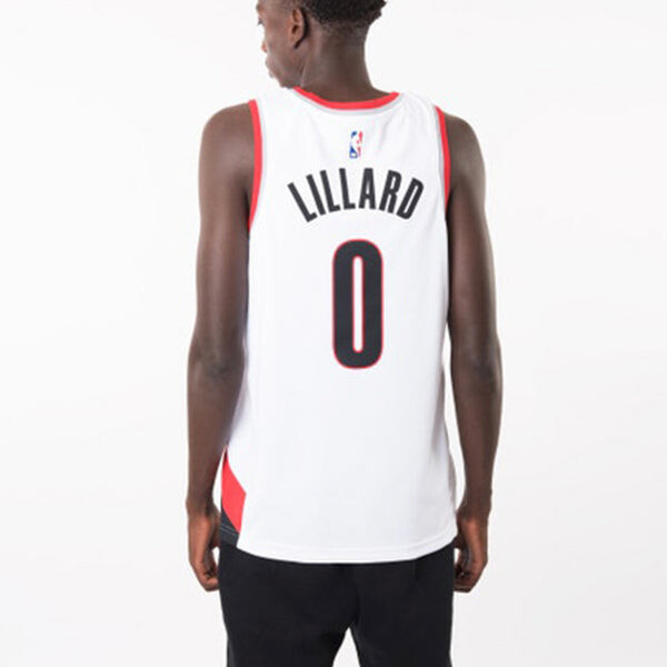 Спортивная футболка damian lillard trail blazers association edition nba swingman jersey 'white red black' Nike, белый — фото 4