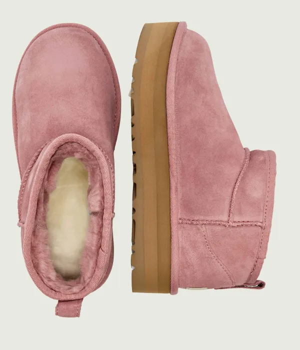 Классические ультрамини-ботинки для снегоступов на платформе Ugg, розовый — фото 4