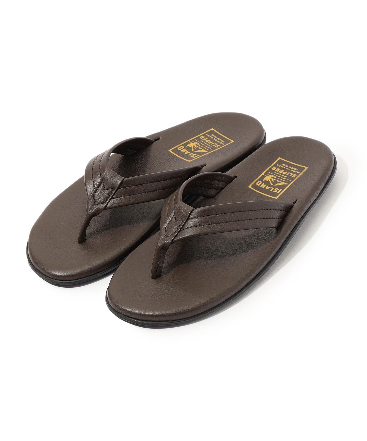 Кожаные сандалии-вьетнамки ISLAND SLIPPER PT202 Tomorrowland Goods, 49 Dark Brown