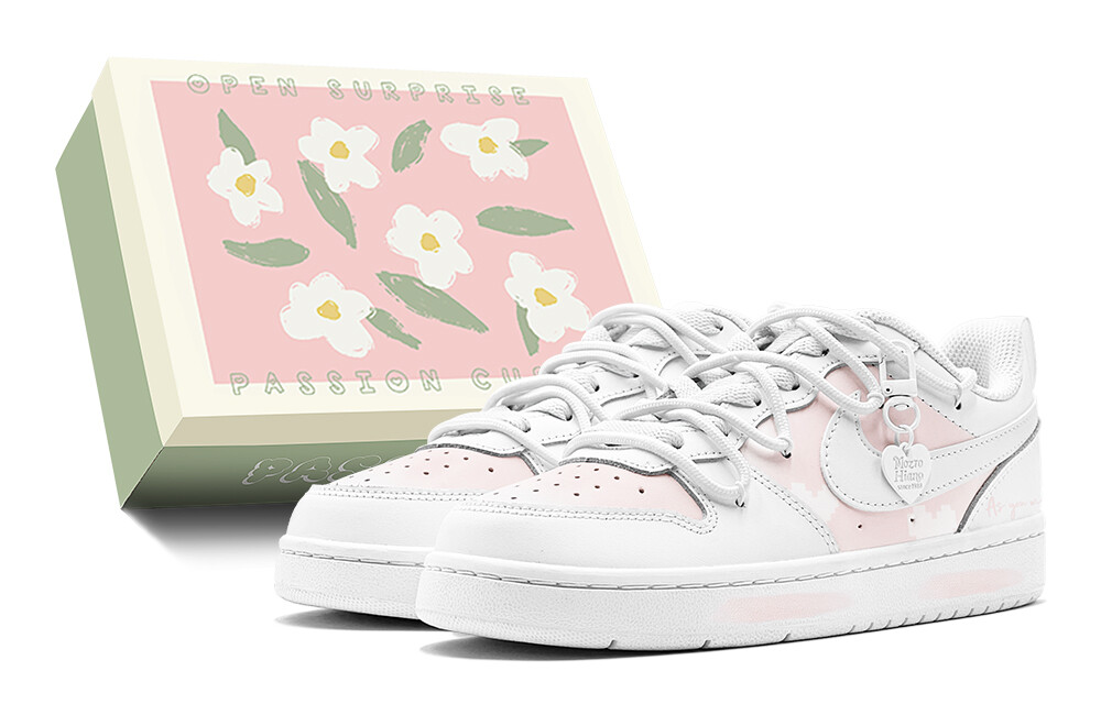 

Кеды Nike Court Borough Skateboard Shoes Women's Low-Top White, белый
