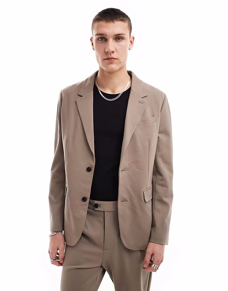 

Костюм AllSaints Helm, пиджак, светло-коричневый цвет