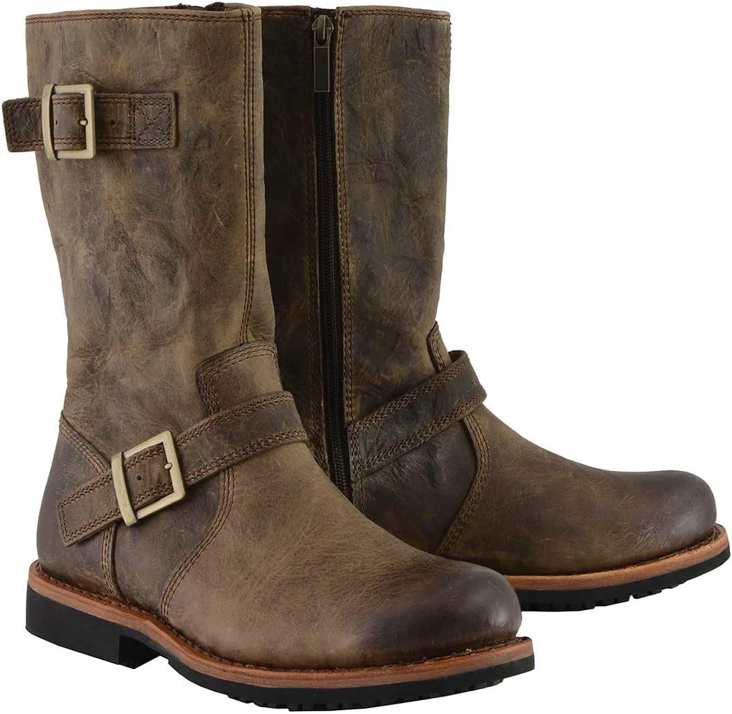 

Кожаные мотоботы Milwaukee Leather для мужчин - кожаная обувь для езды и повседневной носки, коричневый