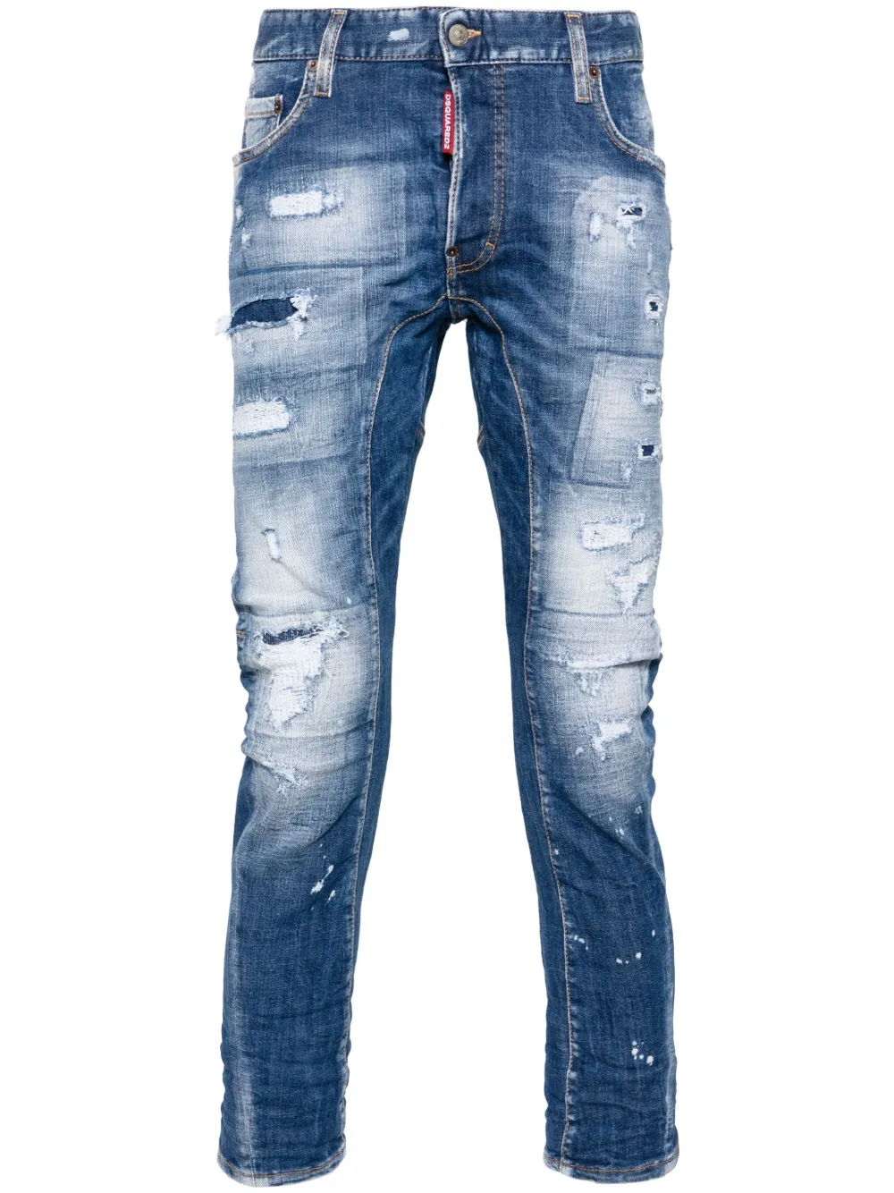 

Узкие джинсы Tidy Biker с прорезями DSQUARED2, синий