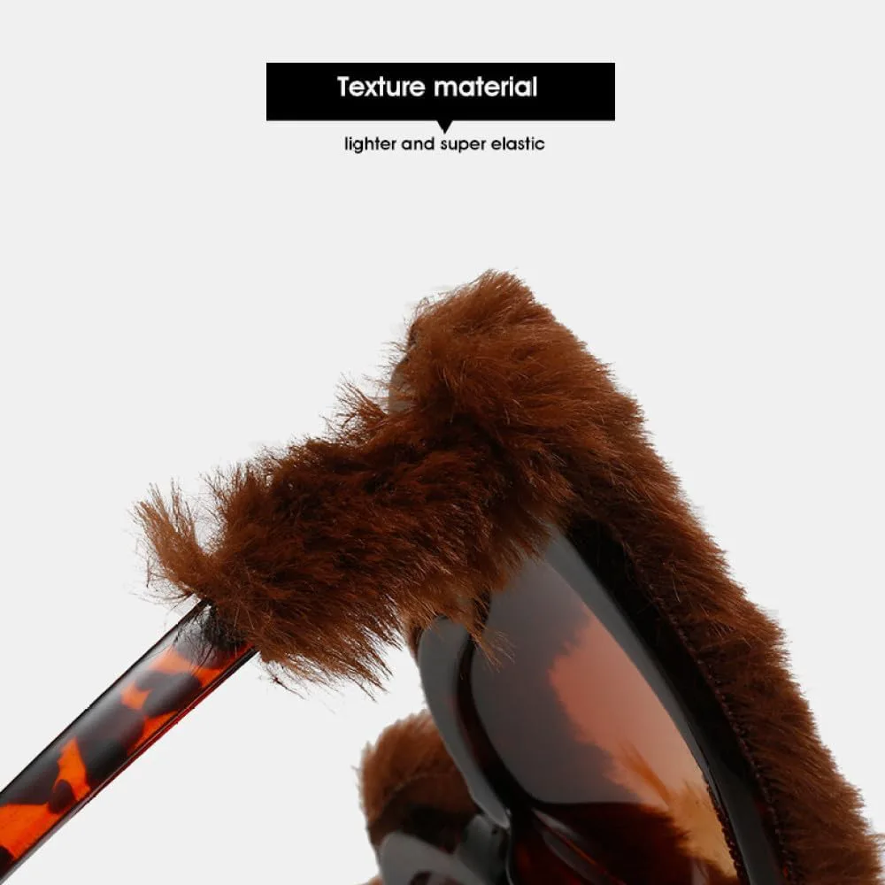 

Ретро-солнцезащитные очки в форме сердца из мягкого плюша для женщин и мужчин, розовые, модные, женские, для влюбленных, солнцезащитные очки UV400 TYUVIVO, White Gray