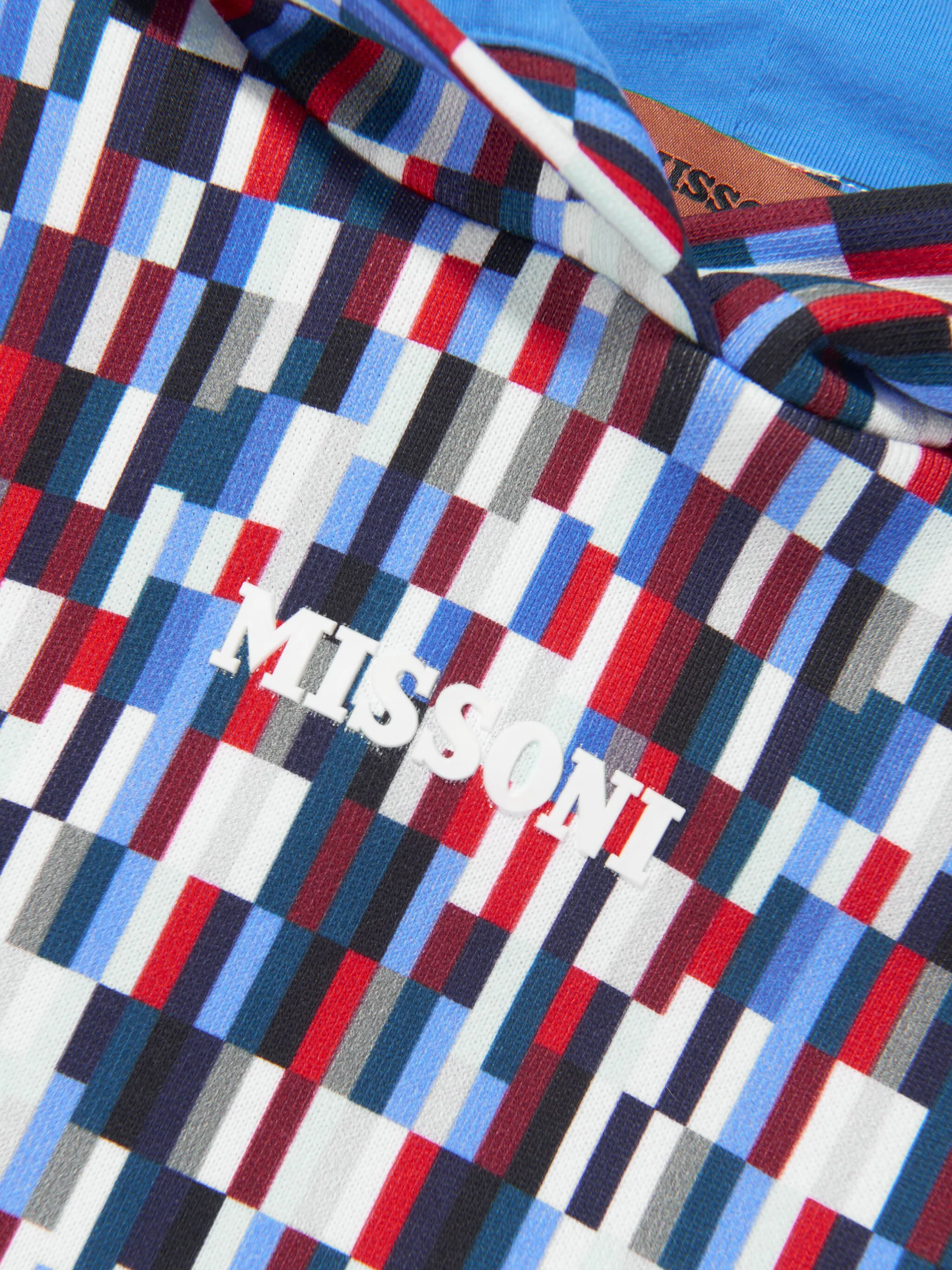 Худи с геометричным принтом Missoni Kids, синий — фото 4
