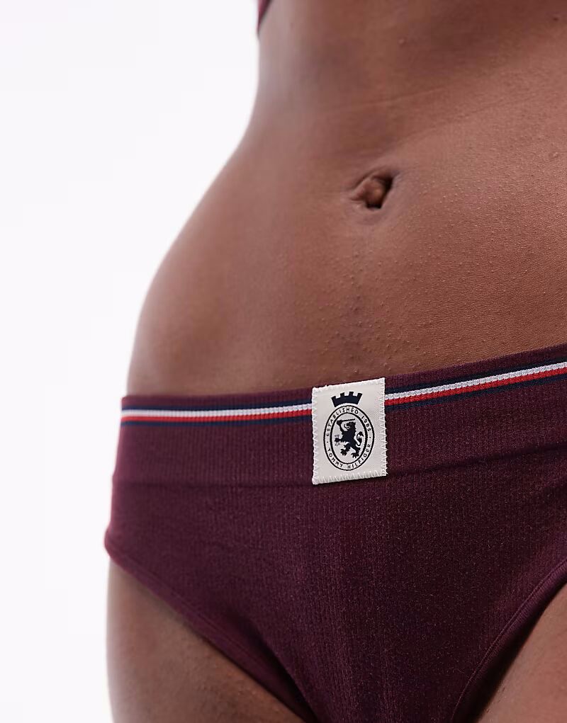 Трусики-стринги с полосками на поясе бордового цвета Tommy Hilfiger — фото 4