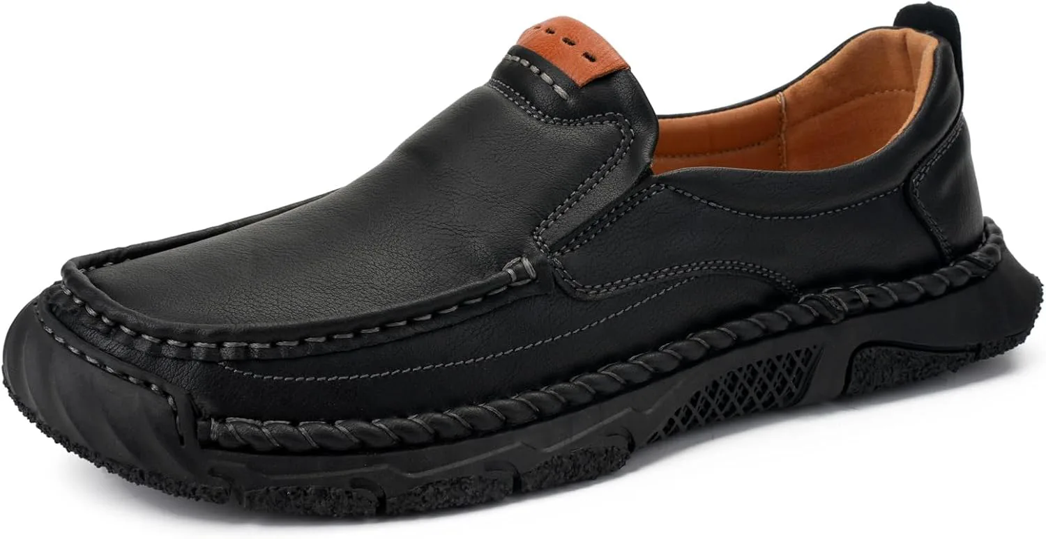 

Мужские лоферы на платформе, повседневная обувь без шнурков, легкие и удобные, для офиса, прогулок, черные, для кемпинга DMGYCK, черный