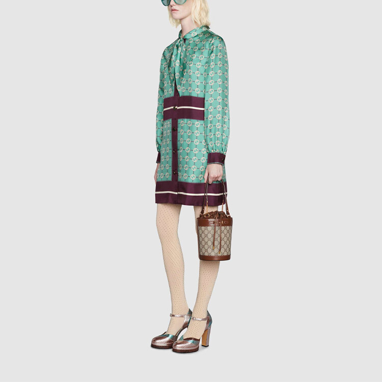 Платье женское Gucci классическое, с длинными рукавами, светло-голубой — фото 2