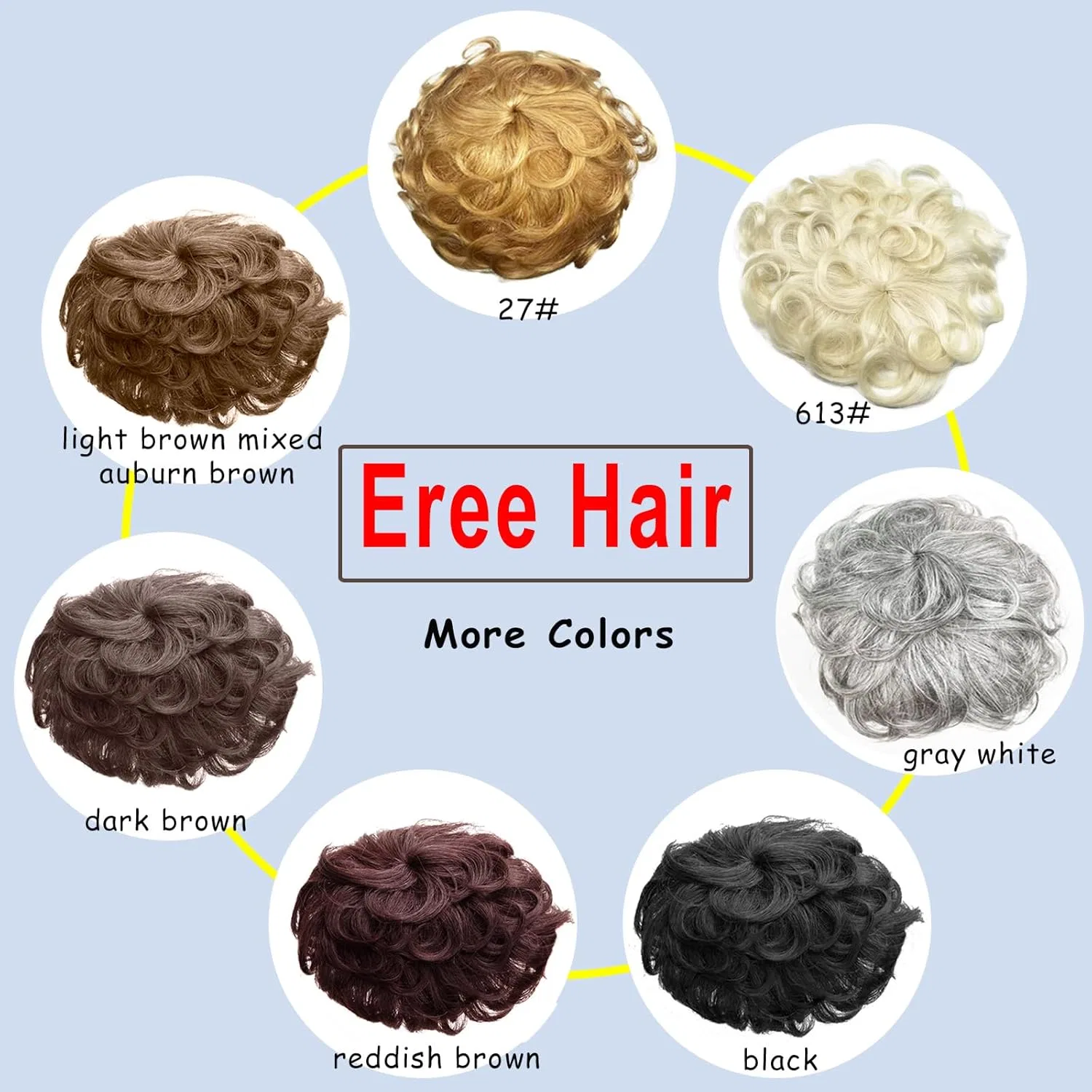 Накладные волосы с челкой из натуральных волос (15 см) от EREEHAIR Eree Hair, Dark Brown — фото 4