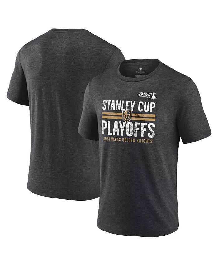 

Футболка мужская Heather Charcoal Vegas Golden Knights 2024 Stanley Cup Playoffs Crossbar Tri-Blend Fanatics