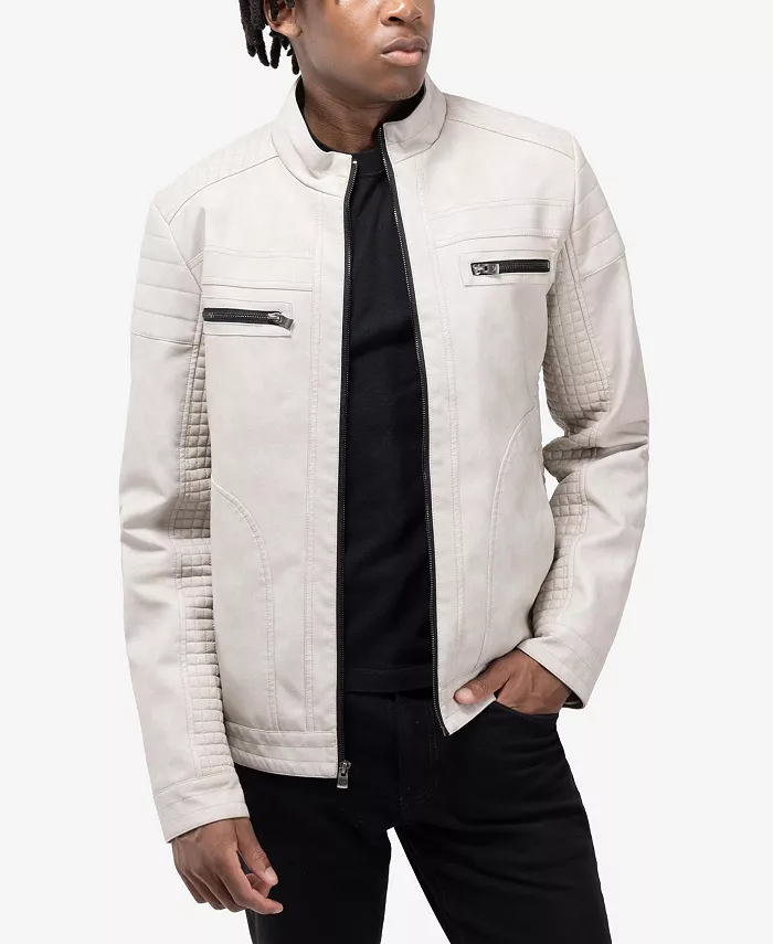 

Мужская куртка из искусственной кожи с капюшоном и подкладкой из искусственного цигейка Xray, загар/бежевый