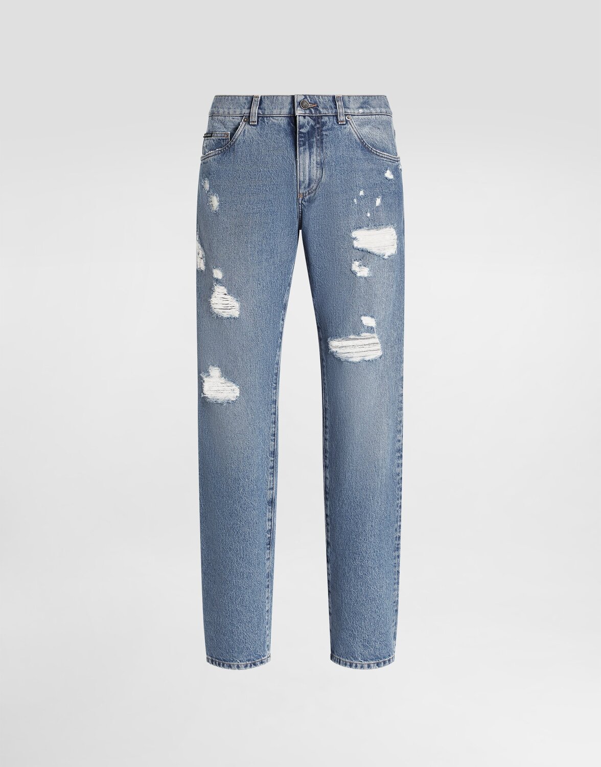 

Классические джинсы из хлопка с биркой Dolce & Gabbana, мультиколор